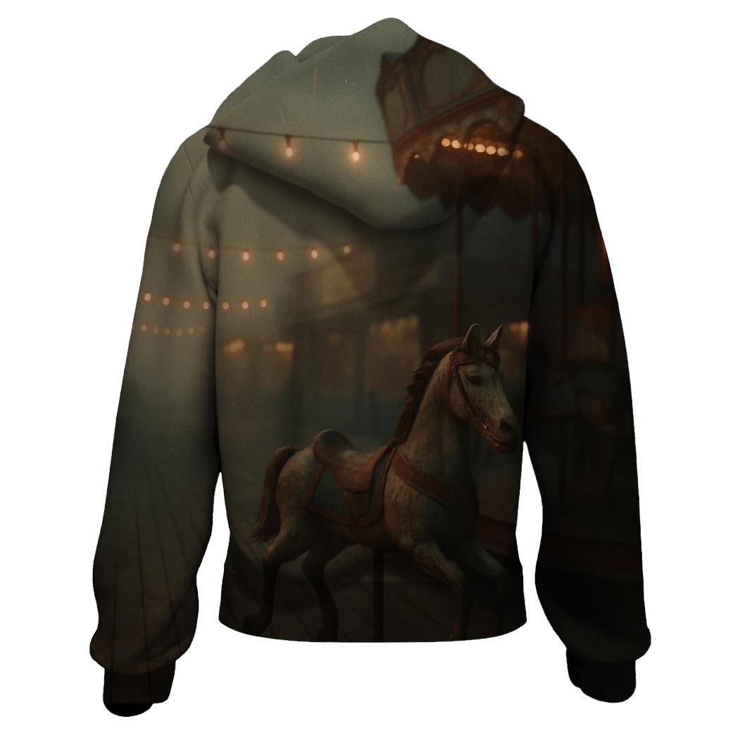 Rusty Boardwalk Carnival Night printed hoodies