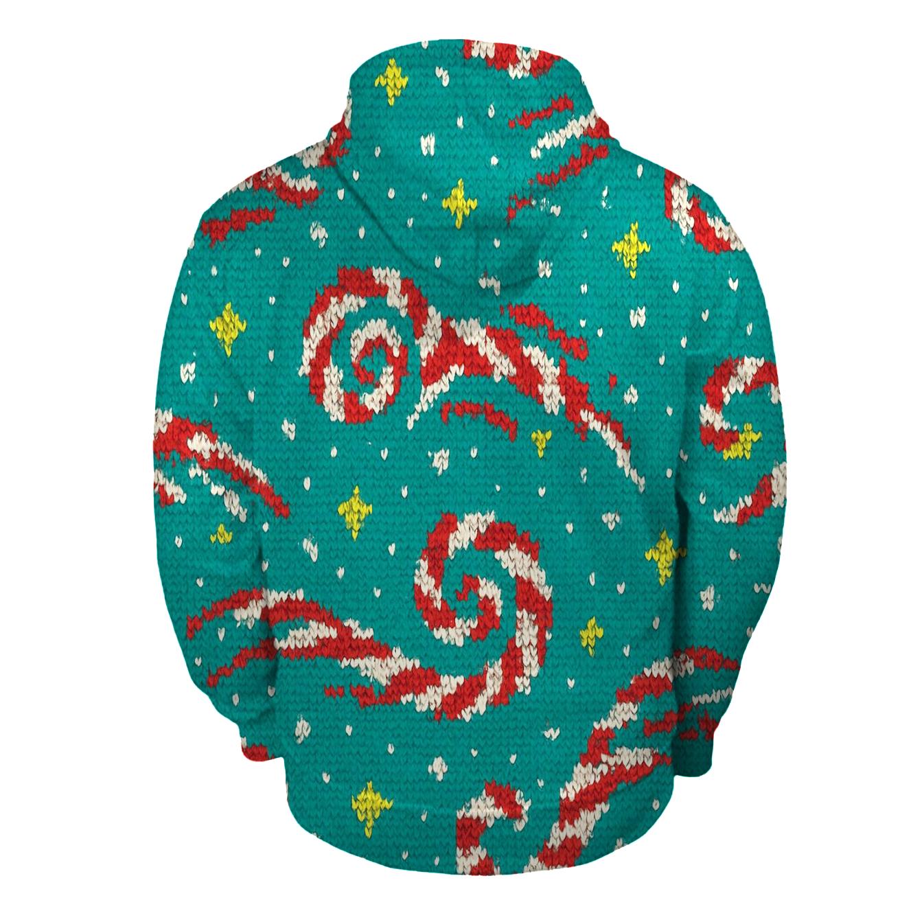 Candy Cane Comet Spiral Tiles pullover hoodies