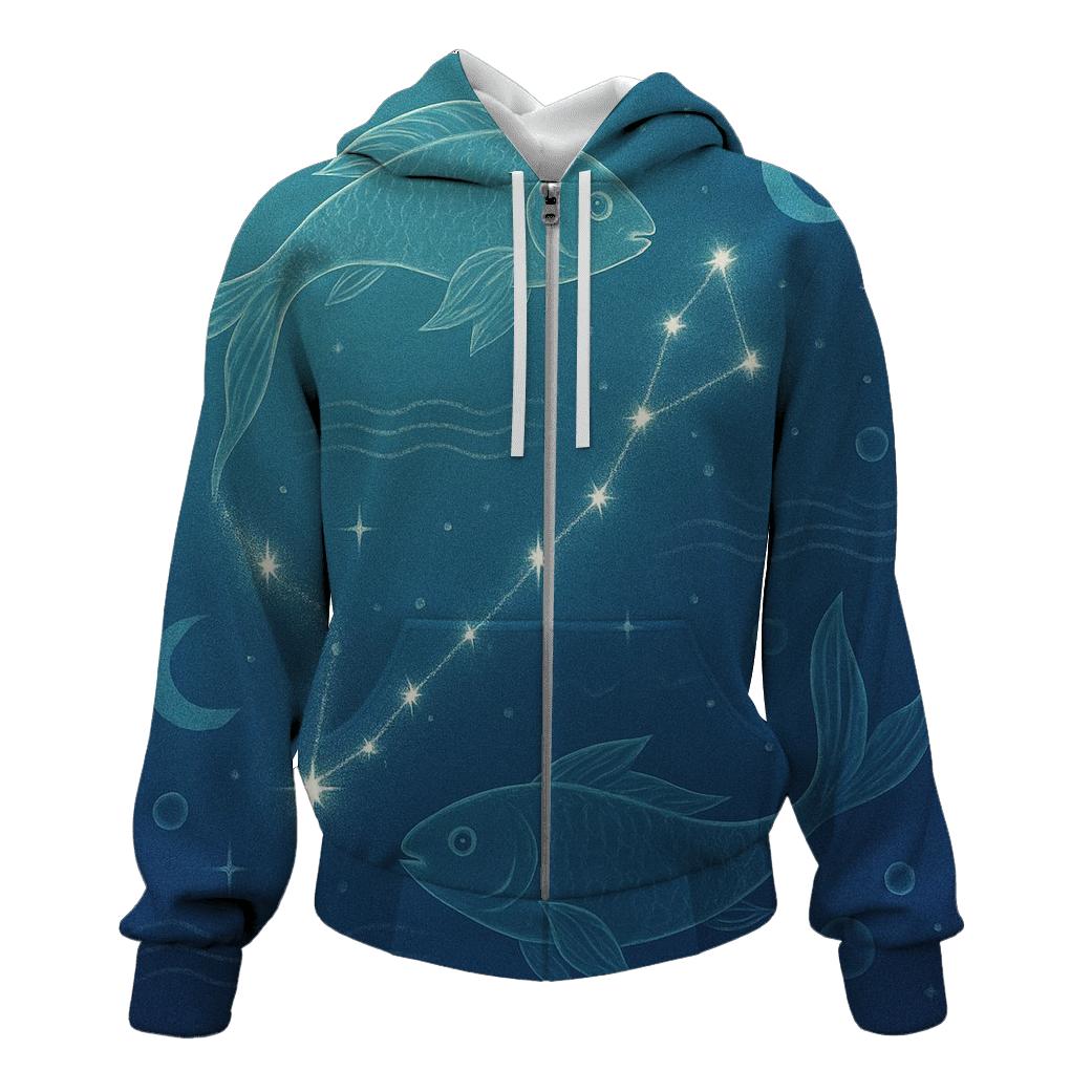Pisces Dream Tide Constellation premium hoodies