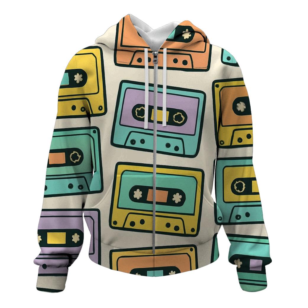 Cassette Mixtape Mosaic hoodie trends