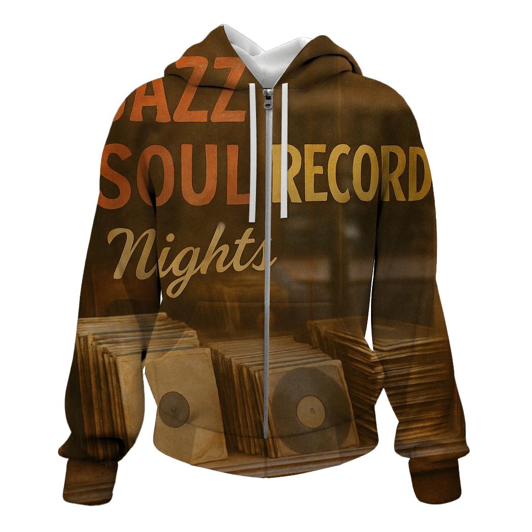 Vintage Record Store Window Display hoodie designs