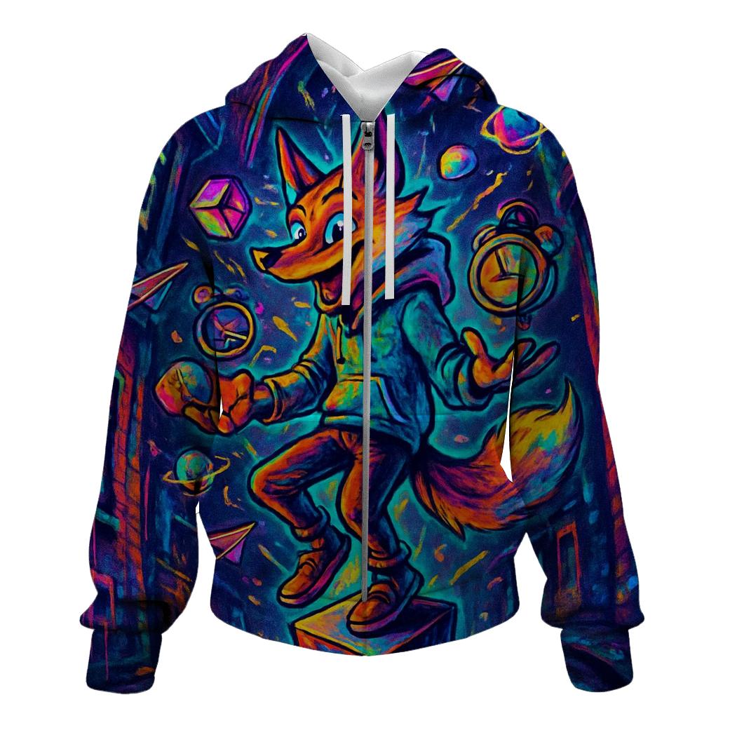 Chaos Juggler Fox graphic hoodies