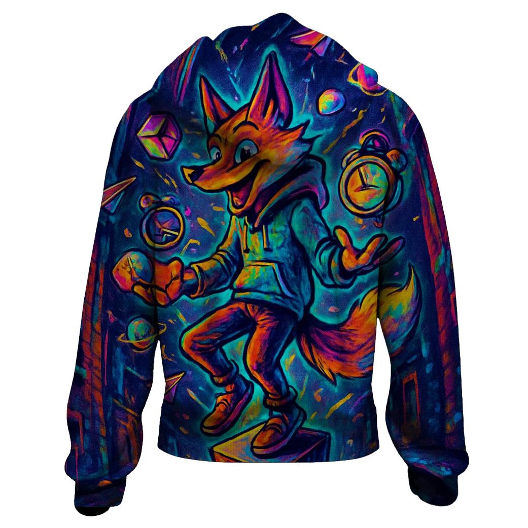 Chaos Juggler Fox graphic hoodies