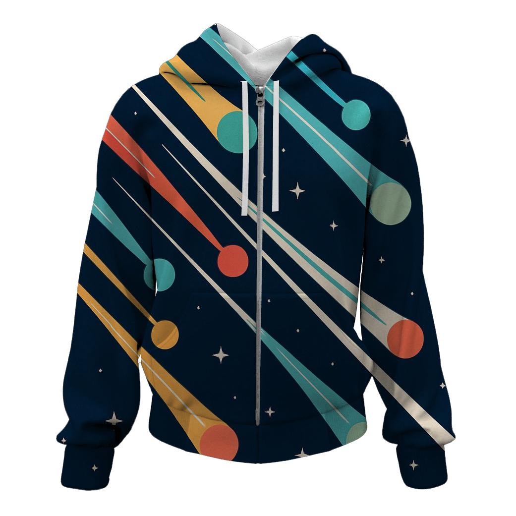 CometTrailConvergence zip-up hoodies