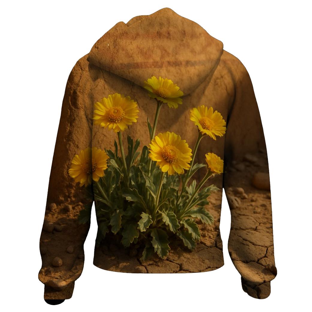 Desert Marigolds Beside Adobe Wall premium hoodies