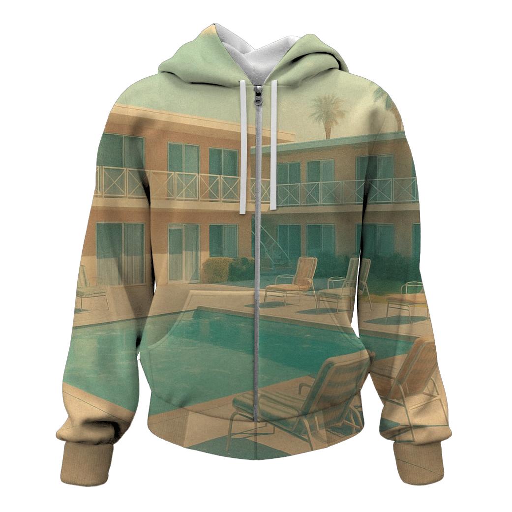 Retro Motel Poolside Afternoon hoodies fashion