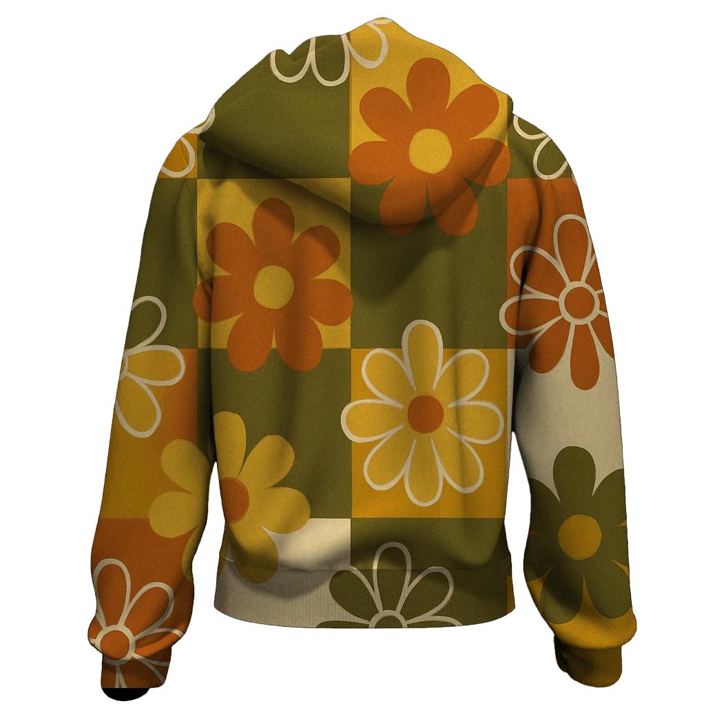 Funky Floral Checkerboard lightweight hoodies
