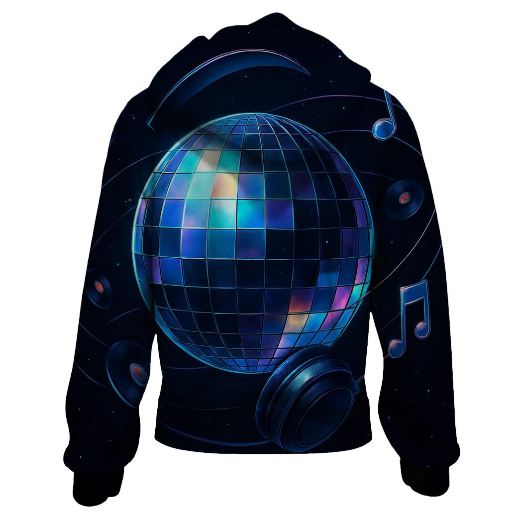 Holographic Disco Orbit zip-up hoodies