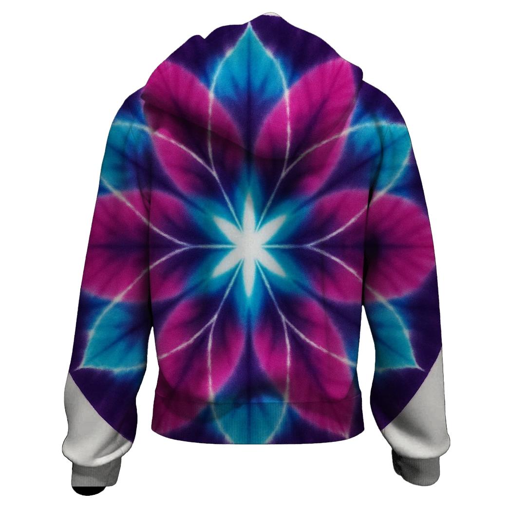 Cyan Lotus Mandala Spin heavyweight hoodies