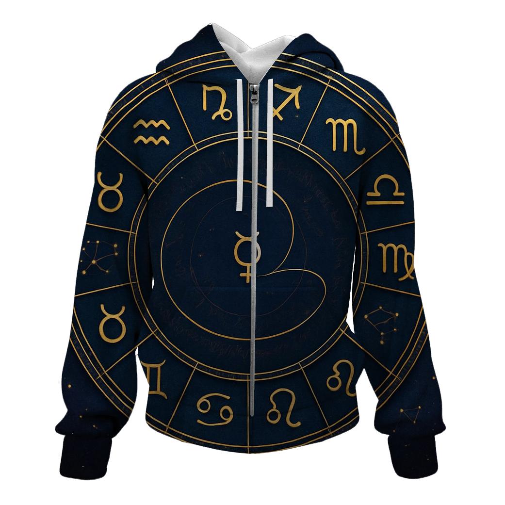 Zodiac Wheel Of Retrograde Reflections graphic hoodies