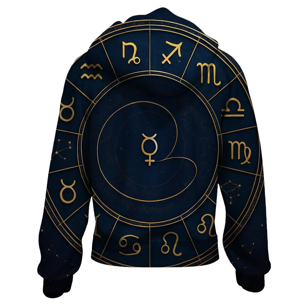 Zodiac Wheel Of Retrograde Reflections graphic hoodies
