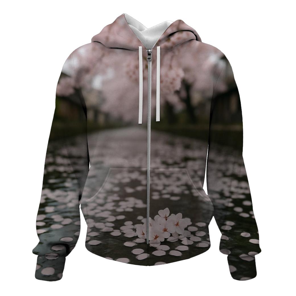 Cherry Blossoms Reflected In Canal Water hoodie trends