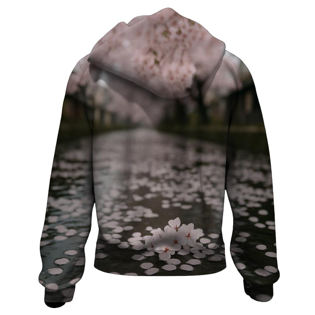 Cherry Blossoms Reflected In Canal Water hoodie trends