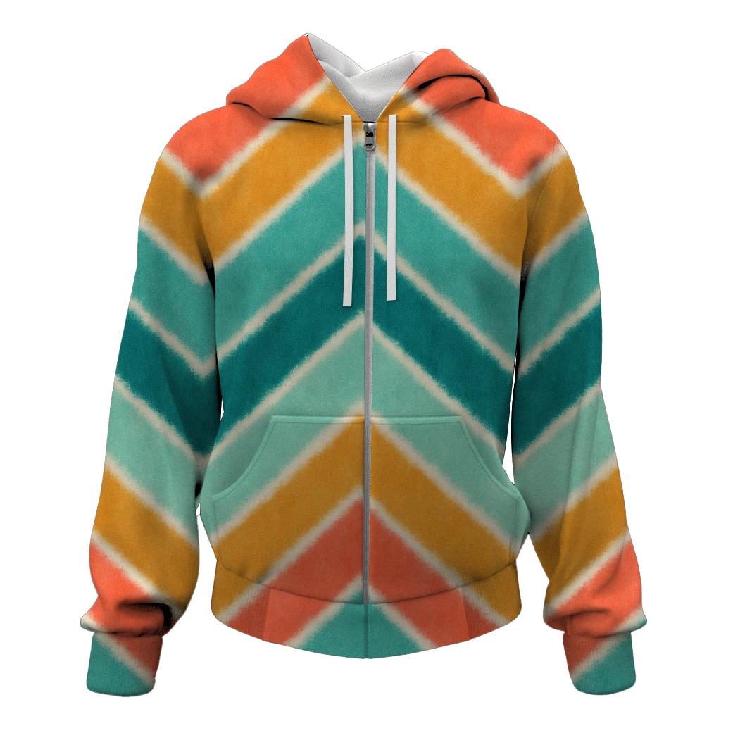 Coral Chevron Accordion Waves hoodie styles