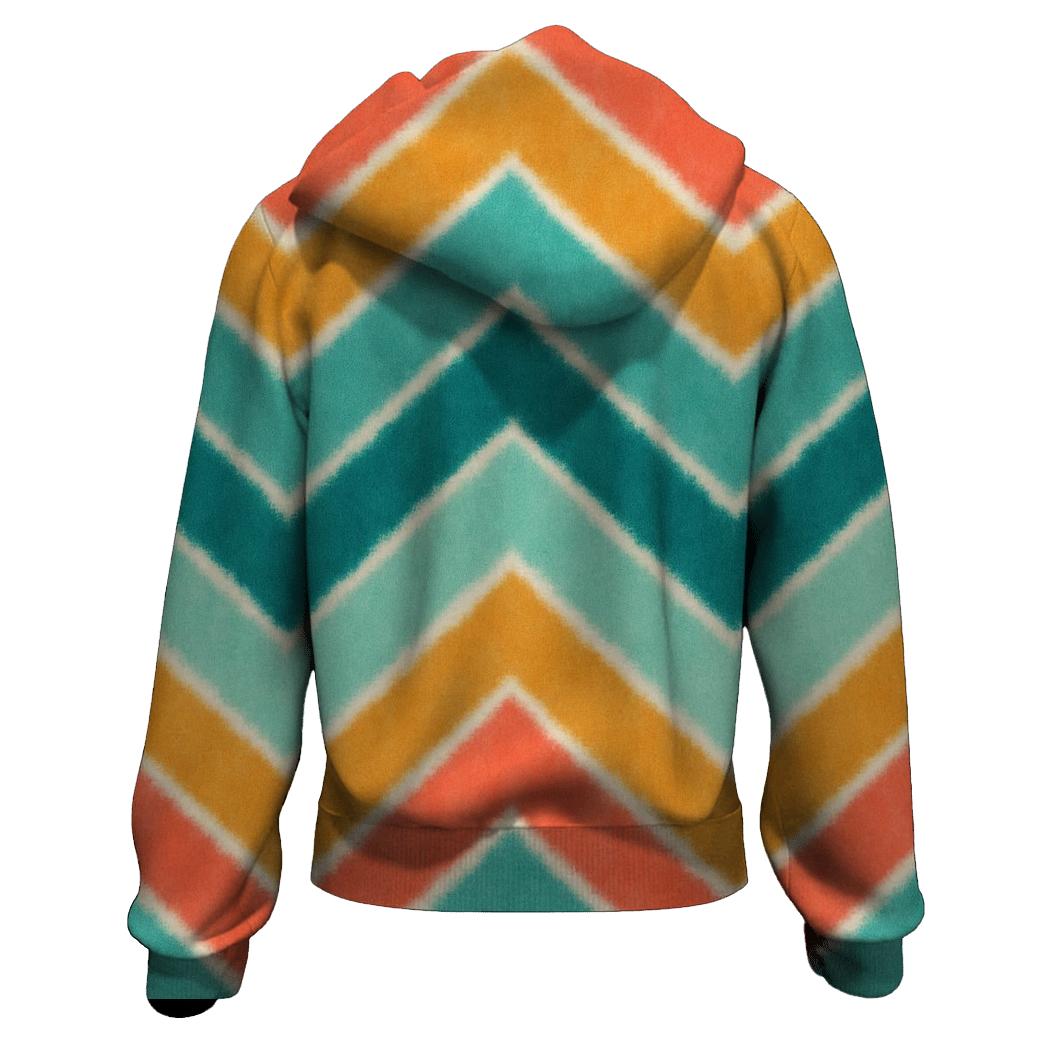 Coral Chevron Accordion Waves hoodie styles