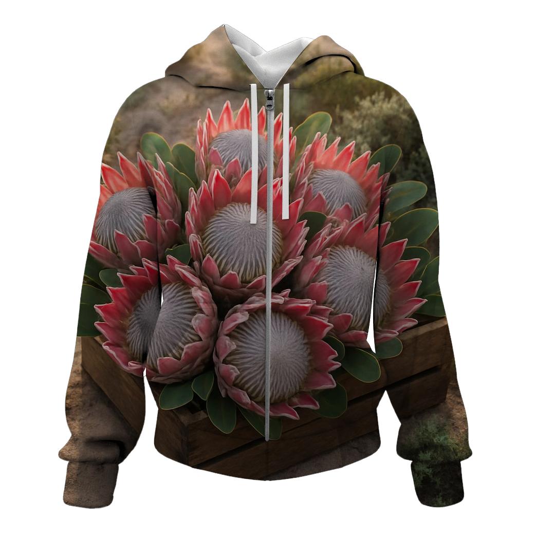 Protea Harvest In Coastal Fynbos graphic hoodies