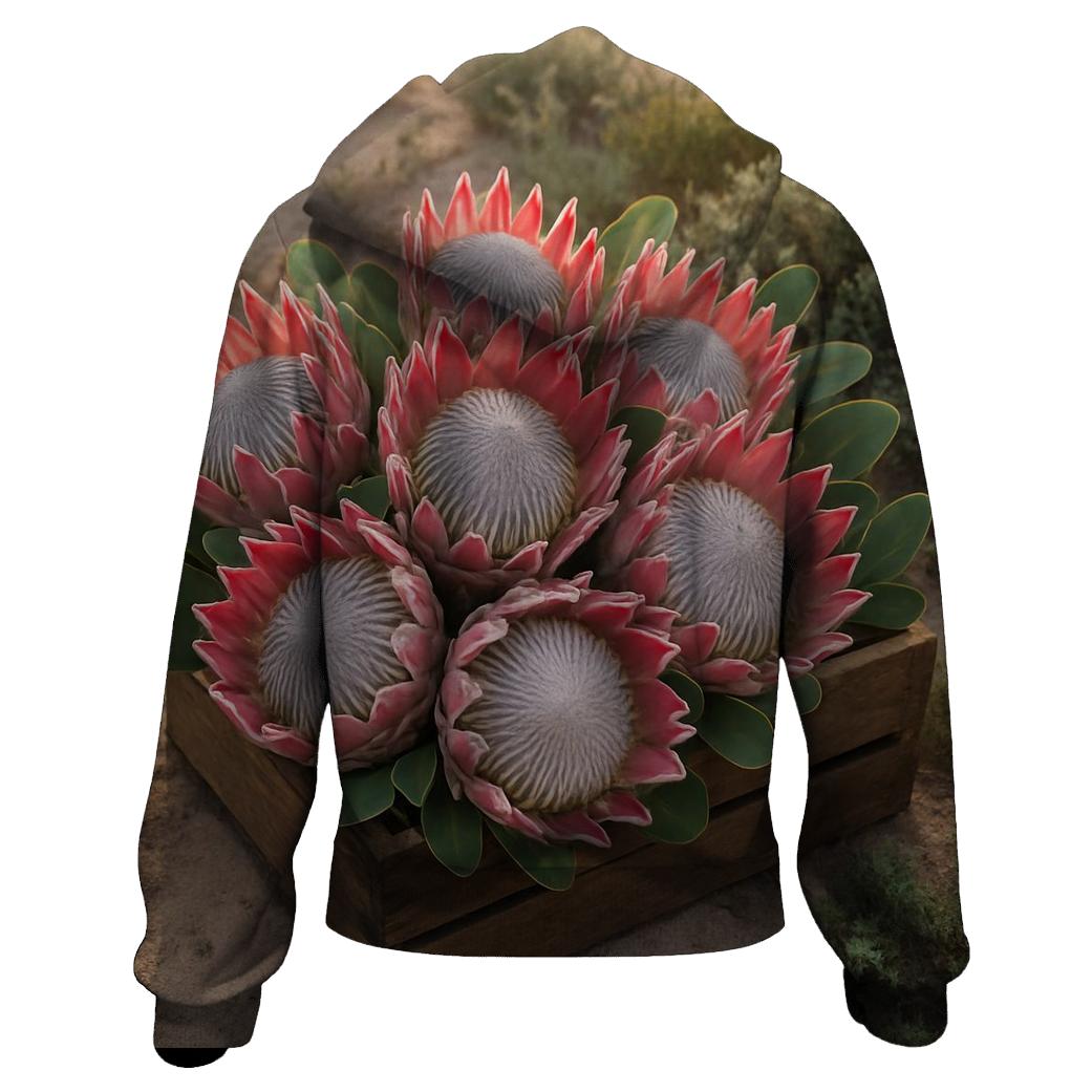 Protea Harvest In Coastal Fynbos graphic hoodies