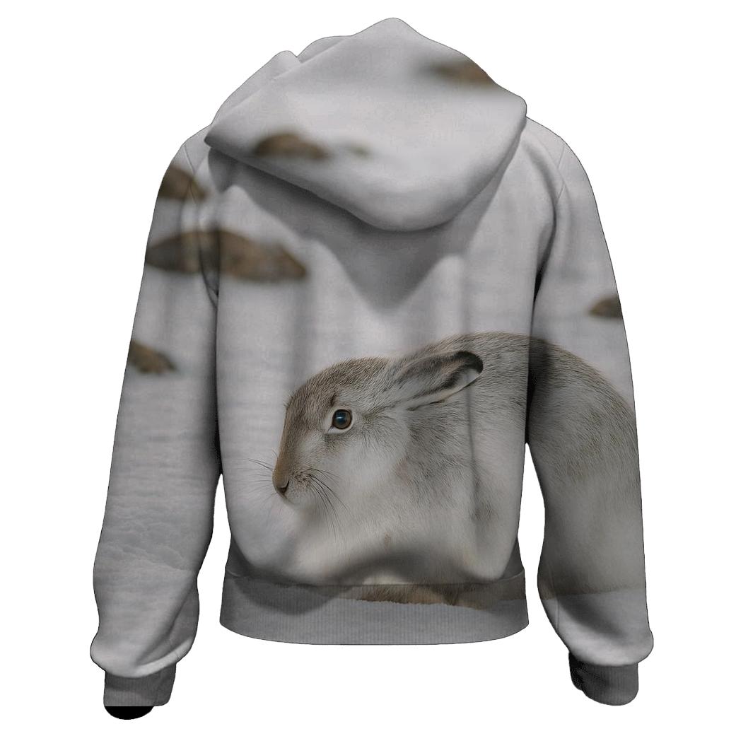 Snowfield Rest Mountain Hare graphic hoodies