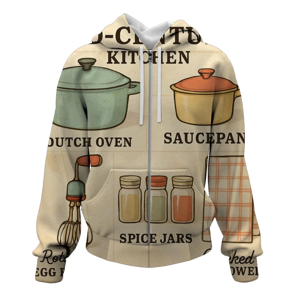 Retro Kitchen Recipe Wall Chart custom hoodies
