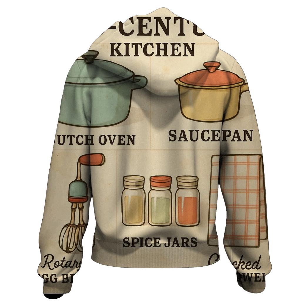Retro Kitchen Recipe Wall Chart custom hoodies