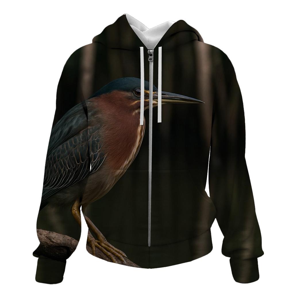 Mangrove Sentinel Green Heron premium hoodies