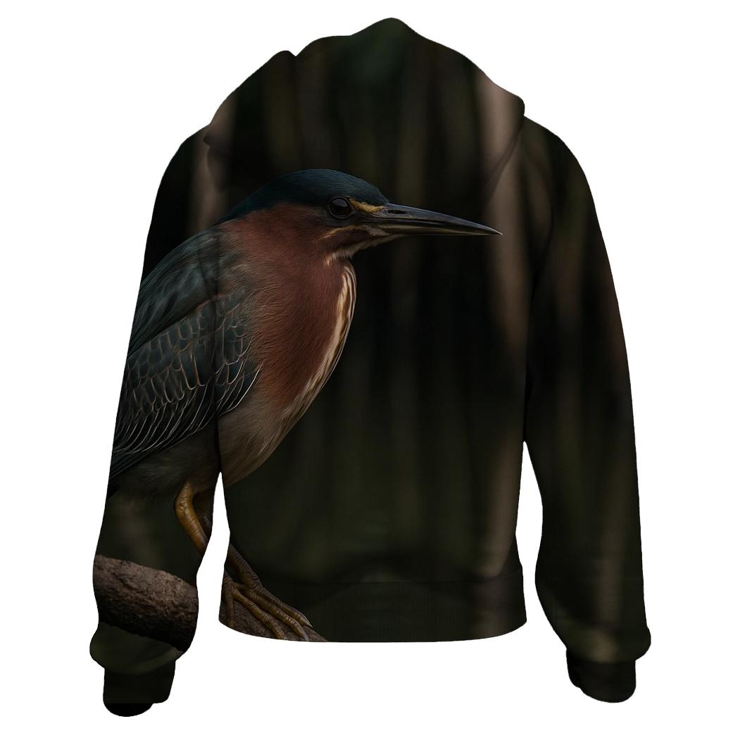 Mangrove Sentinel Green Heron premium hoodies