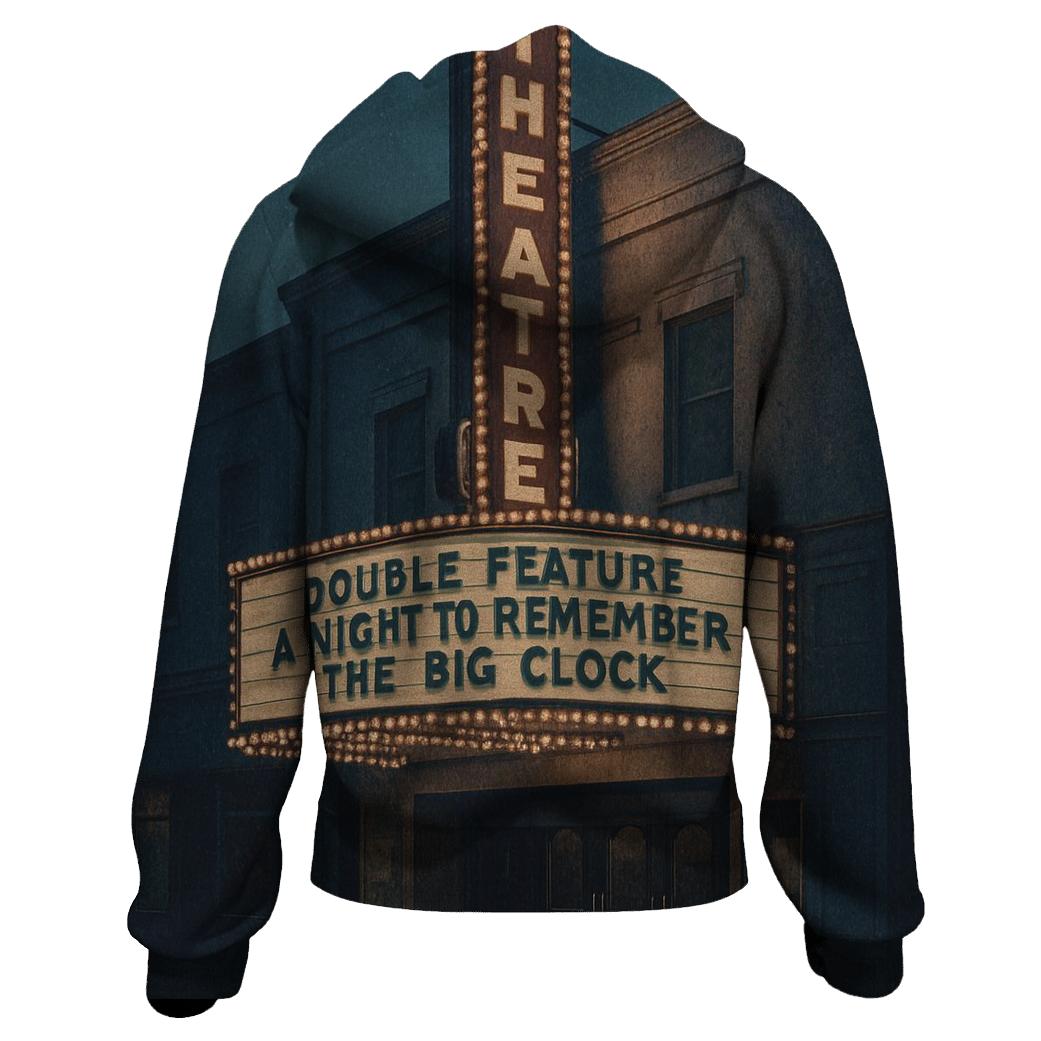 Old Cinema Marquee Twilight printed hoodies