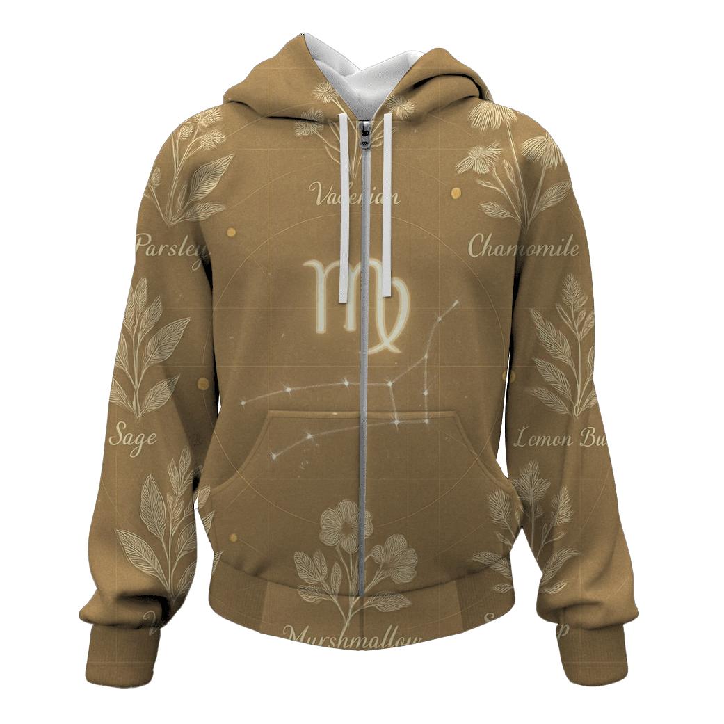 Virgo Celestial Herb Garden Chart graphic hoodies