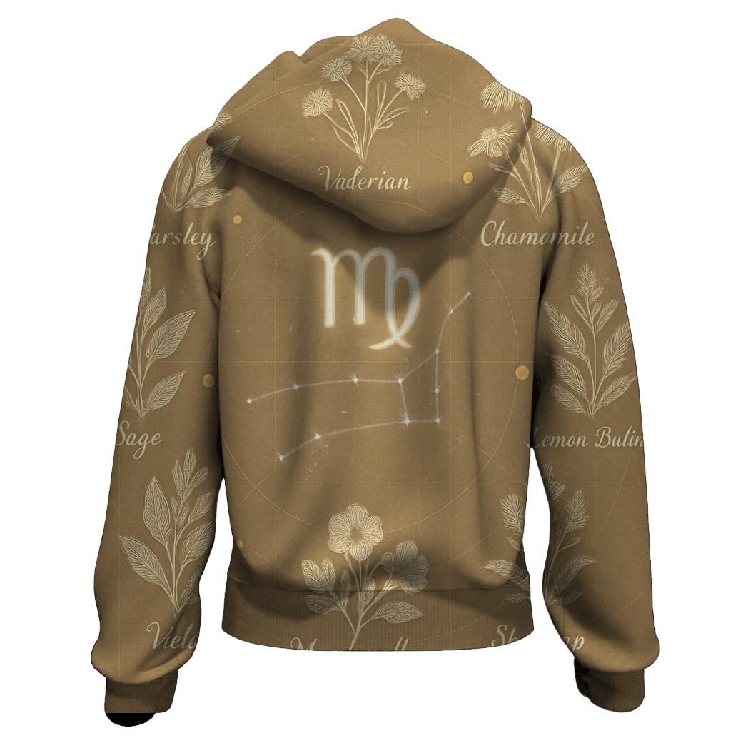Virgo Celestial Herb Garden Chart graphic hoodies
