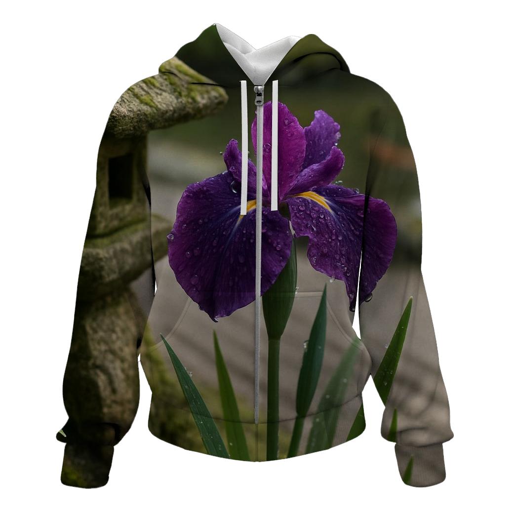 Iris Beside Traditional Garden Stone Lantern hoodies fashion