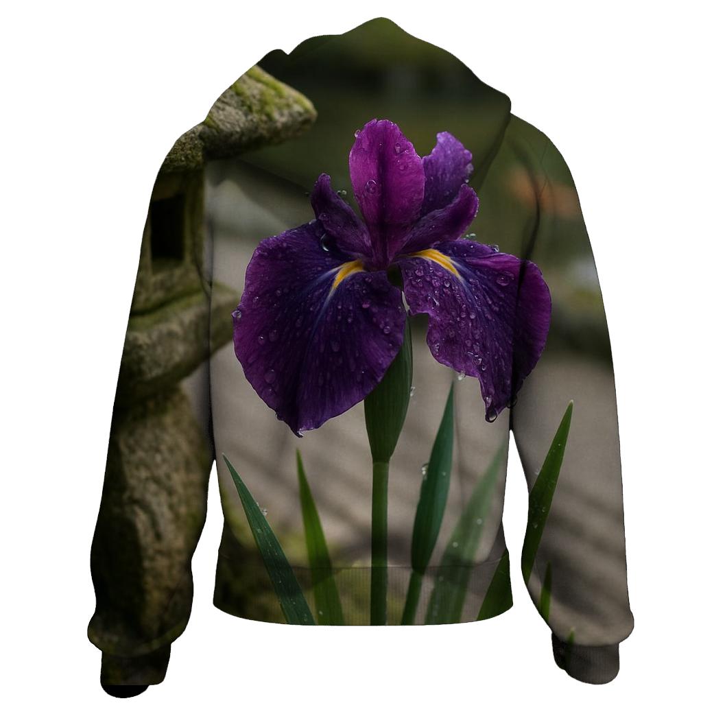 Iris Beside Traditional Garden Stone Lantern hoodies fashion