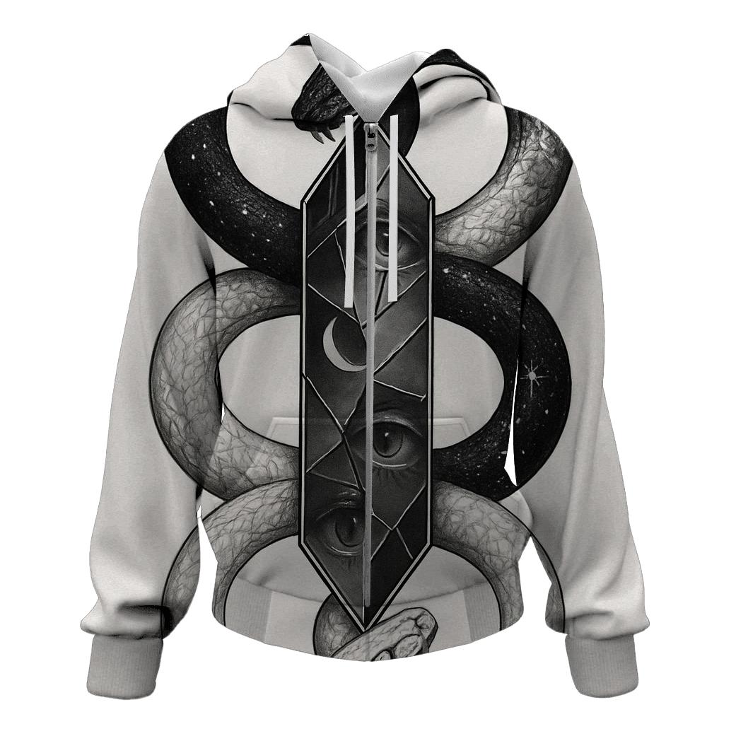 Mirror Veil Ouroboros graphic hoodies