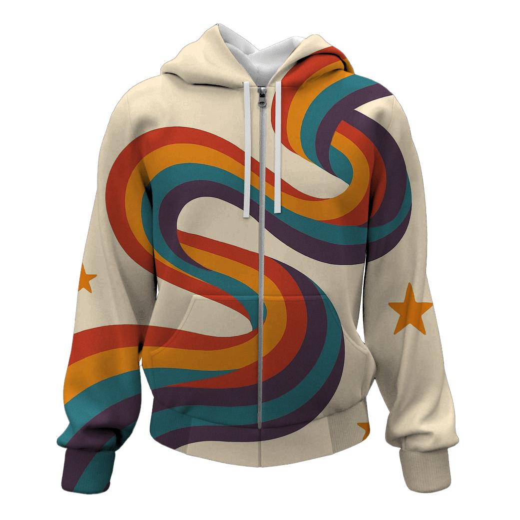 Groovy Rainbow Roadway printed hoodies