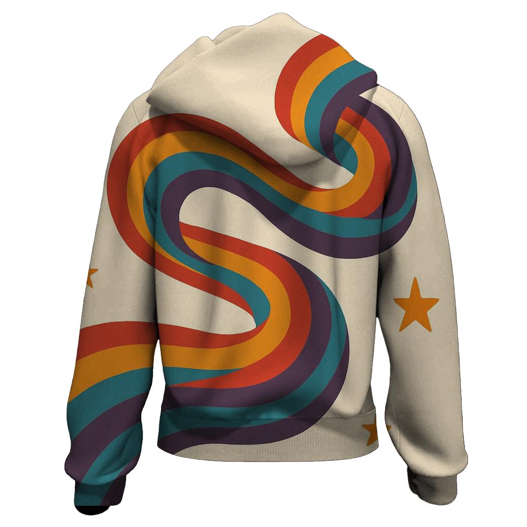 Groovy Rainbow Roadway printed hoodies