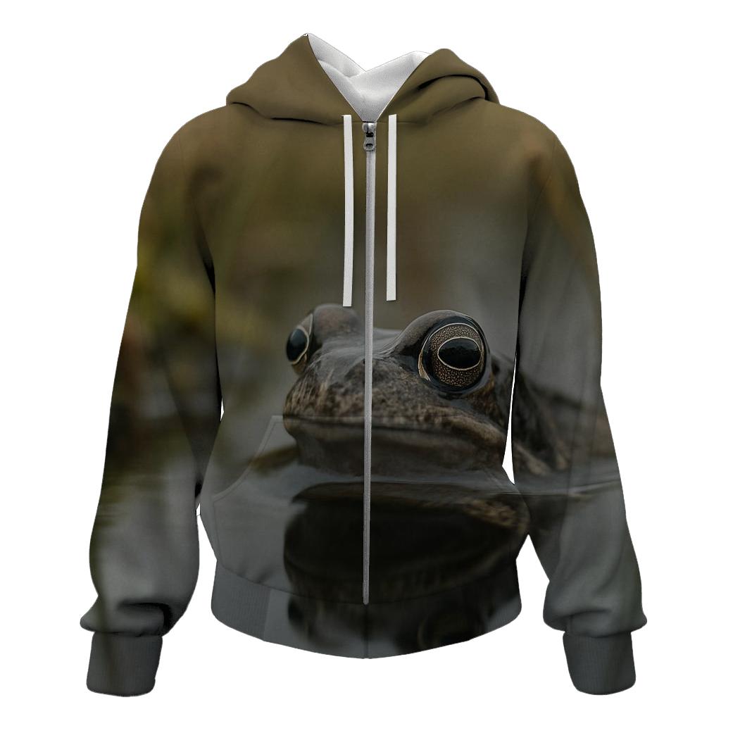 Bog Pool Gaze Common Frog premium hoodies