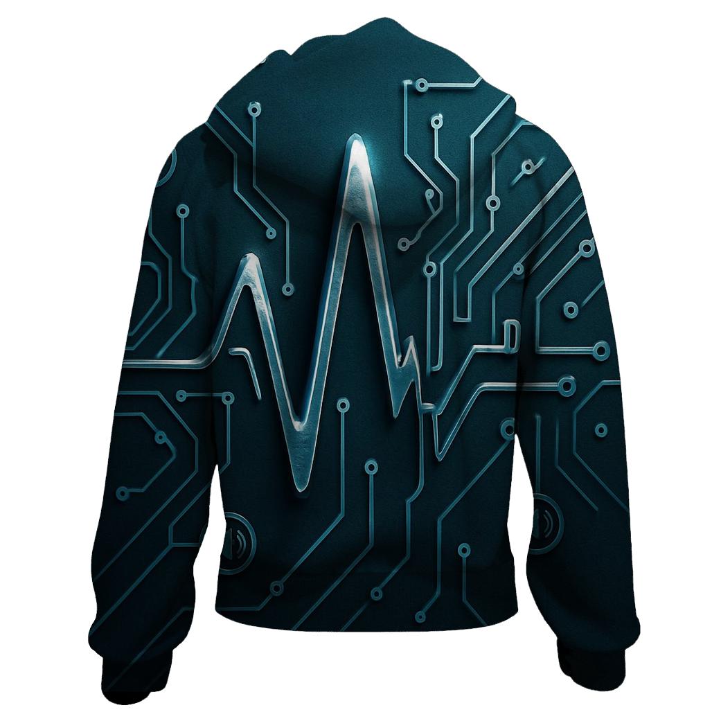Chrome Soundwave Circuit embroidered hoodies