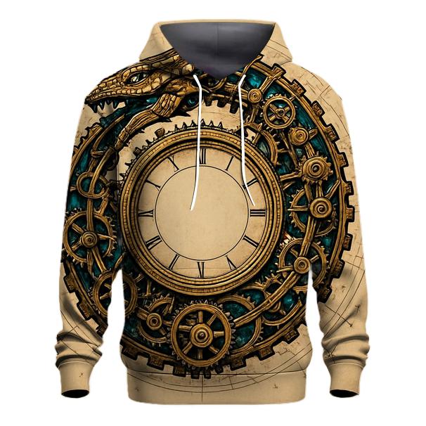 Celestial Clockwork Ouroboros printed hoodies