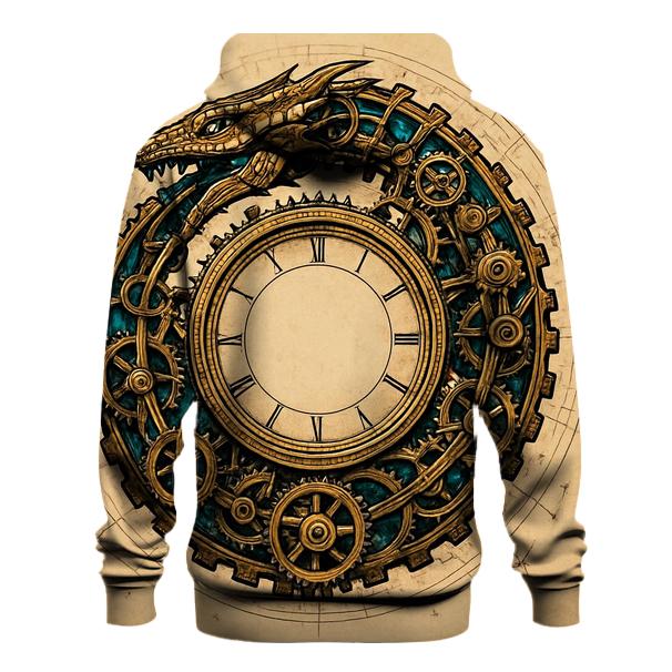 Celestial Clockwork Ouroboros printed hoodies
