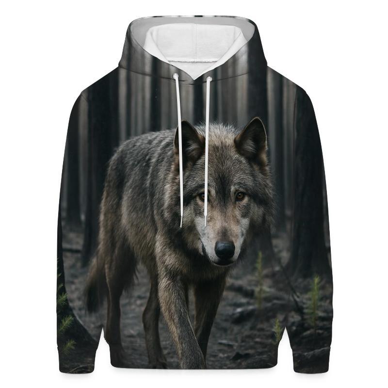 Burned Forest Wolf Return premium hoodies