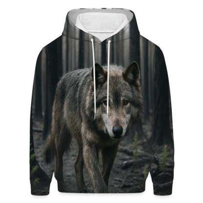 Burned Forest Wolf Return premium hoodies