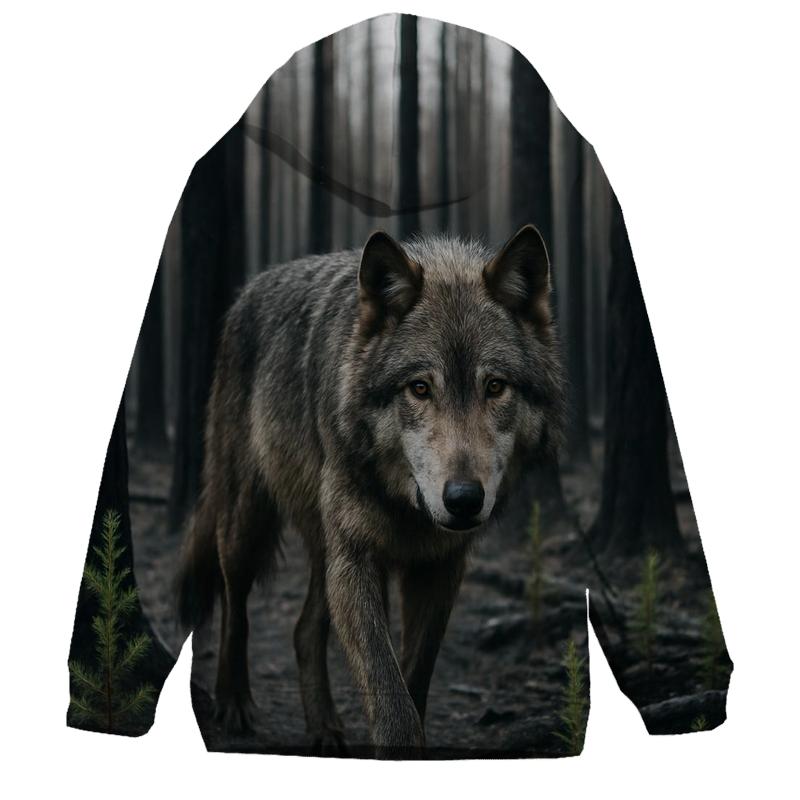 Burned Forest Wolf Return premium hoodies