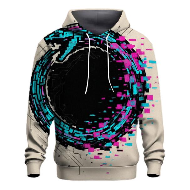 Digital Glitch Ouroboros heavyweight hoodies