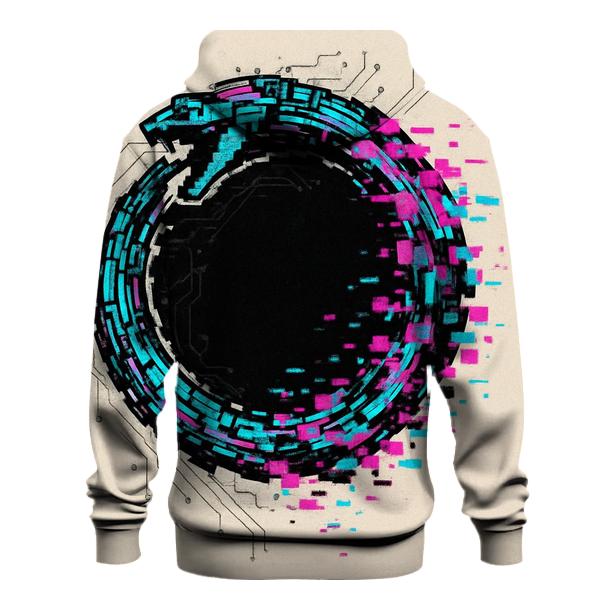 Digital Glitch Ouroboros heavyweight hoodies