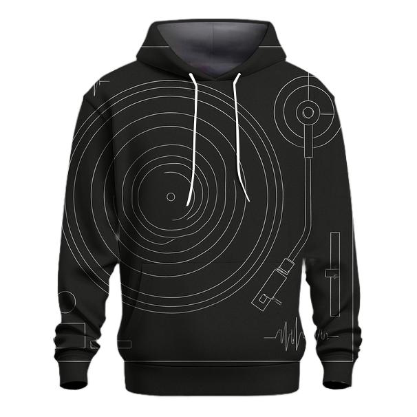 Monochrome Turntable Blueprint hoodie trends