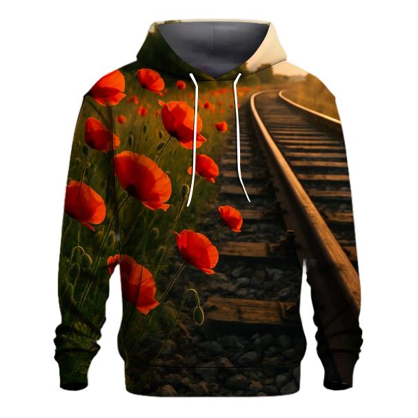 Wild Poppies Along Old Railway Embankment hoodie trends