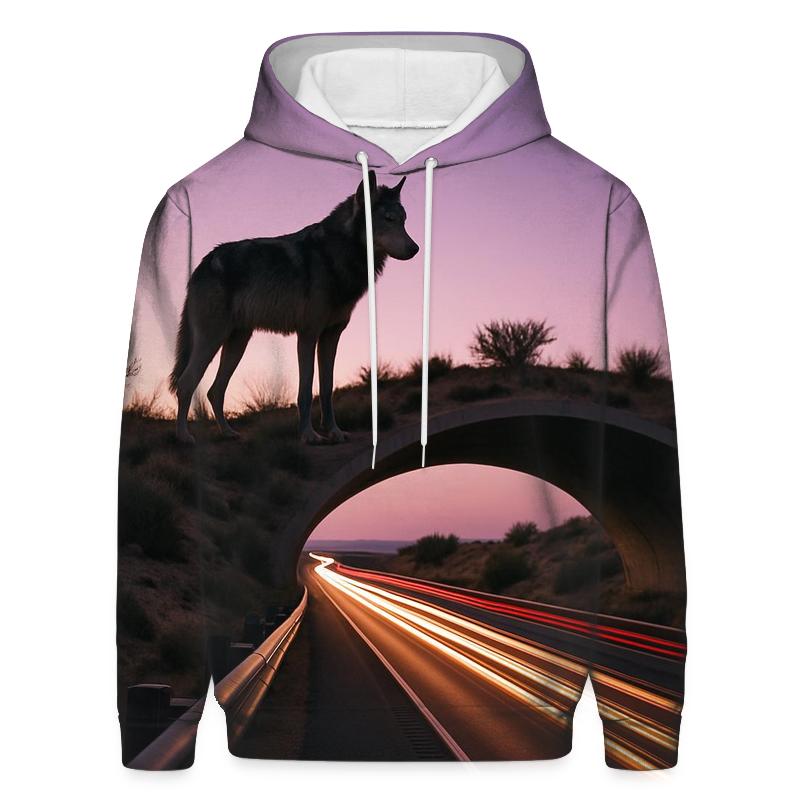 Desert Highway Overpass Wolf Crossing designer hoodies