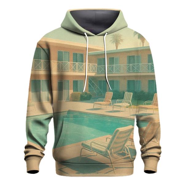 Retro Motel Poolside Afternoon printed hoodies