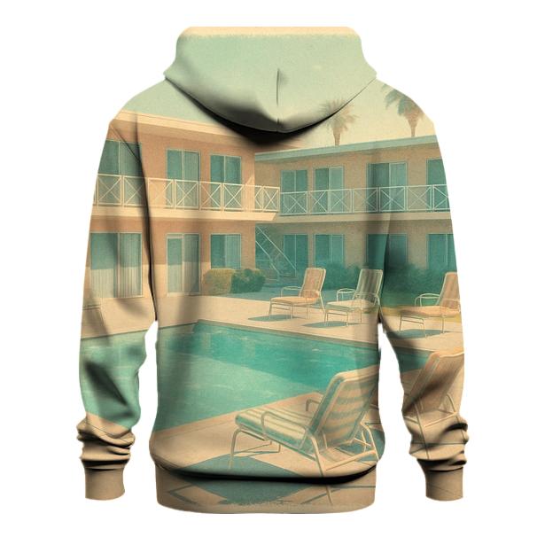 Retro Motel Poolside Afternoon printed hoodies