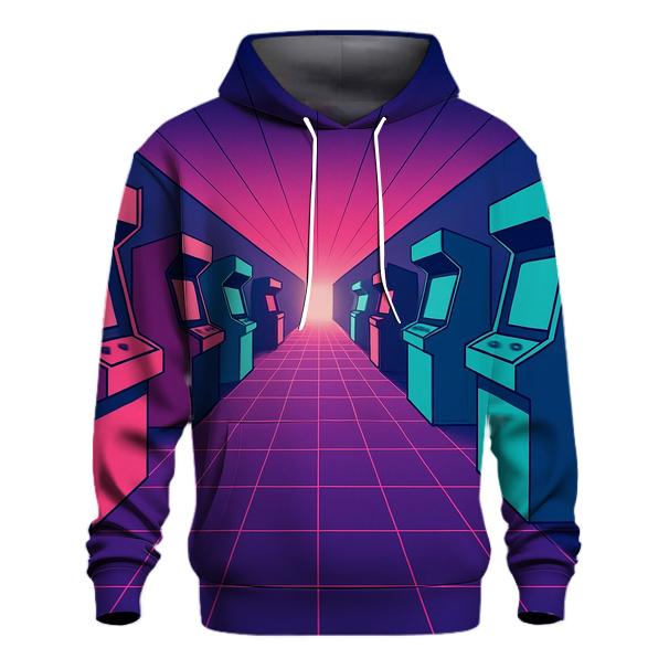 Vaporwave Arcade Corridor hoodie designs