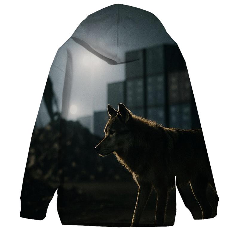 Industrial Periphery Nighttime Scavenger Wolf heavyweight hoodies